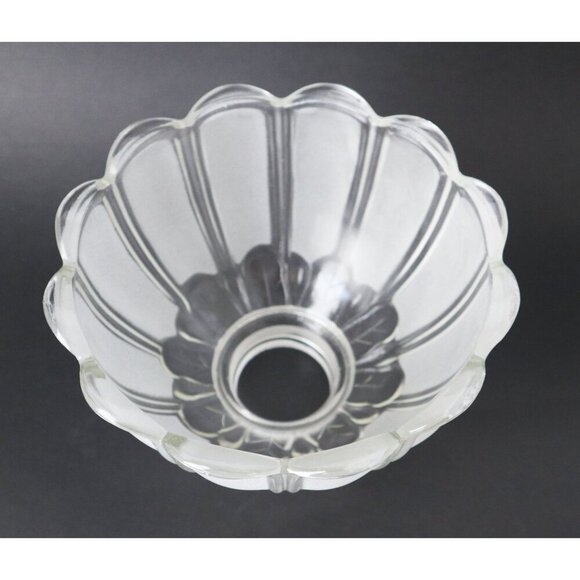 Glass Lamp Shade with Fitter Frosted & Clear Scalloped Replacement - Picture 3 of 6